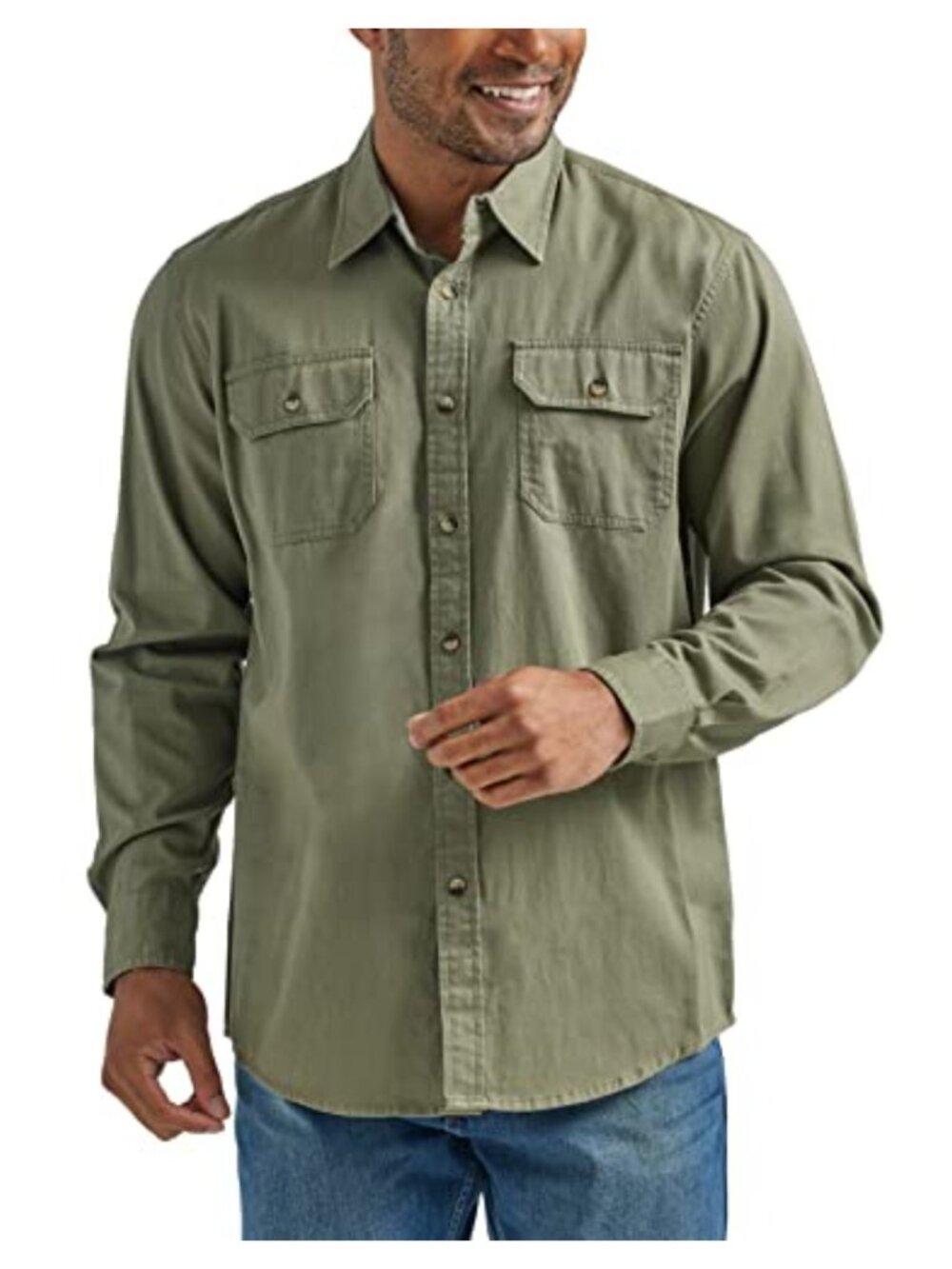 Men's Classic Woven Long Sleeve Button Down Shirt Relaxed Fit